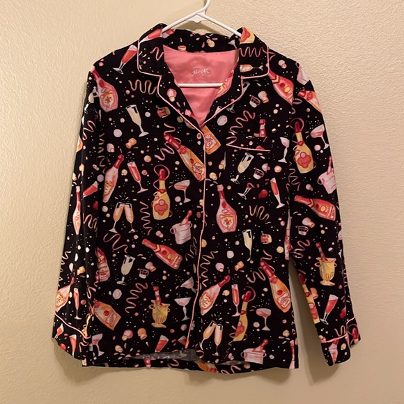 🍾 Nick & Nora 🍾 Champagne Popping pajama sleepwear top - NYE festive! - Picture 2 of 4